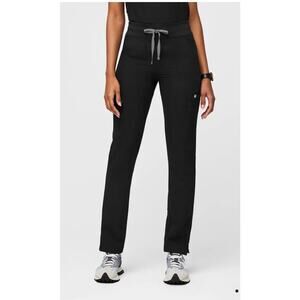 Figs High Waisted Yola Skinny Scrub Pants Black Size Large Petite